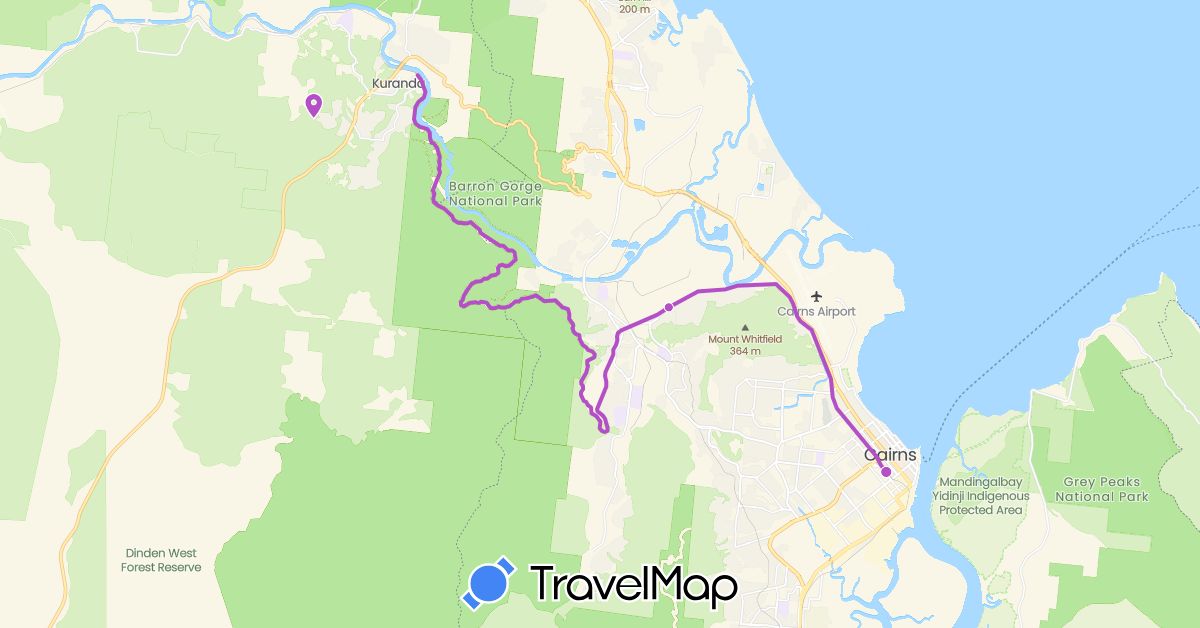 TravelMap itinerary: driving, train in Australia (Oceania)